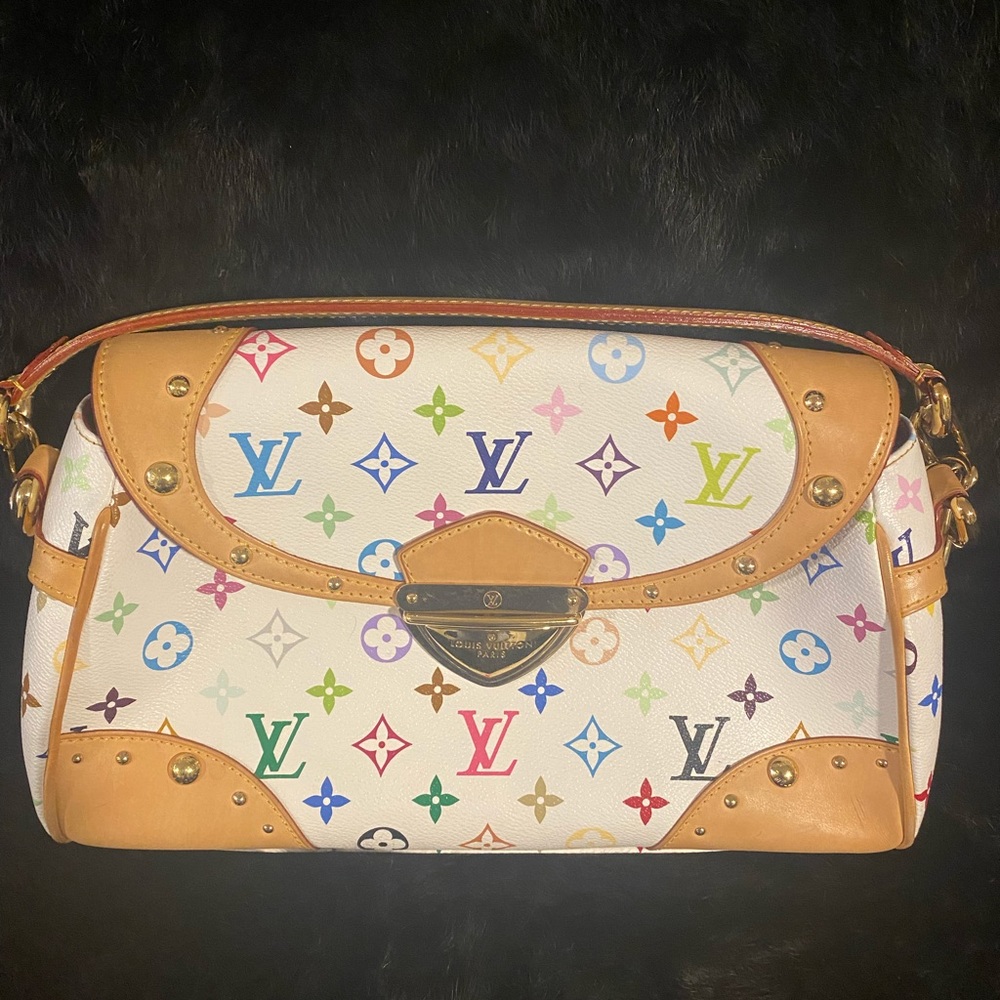 SOLD- TAKASHI MURAKAMI X LOUIS VUITTON WHITE MONOGRAM MULTICOLOR  BEVERLY GM - Picture 14 of 14